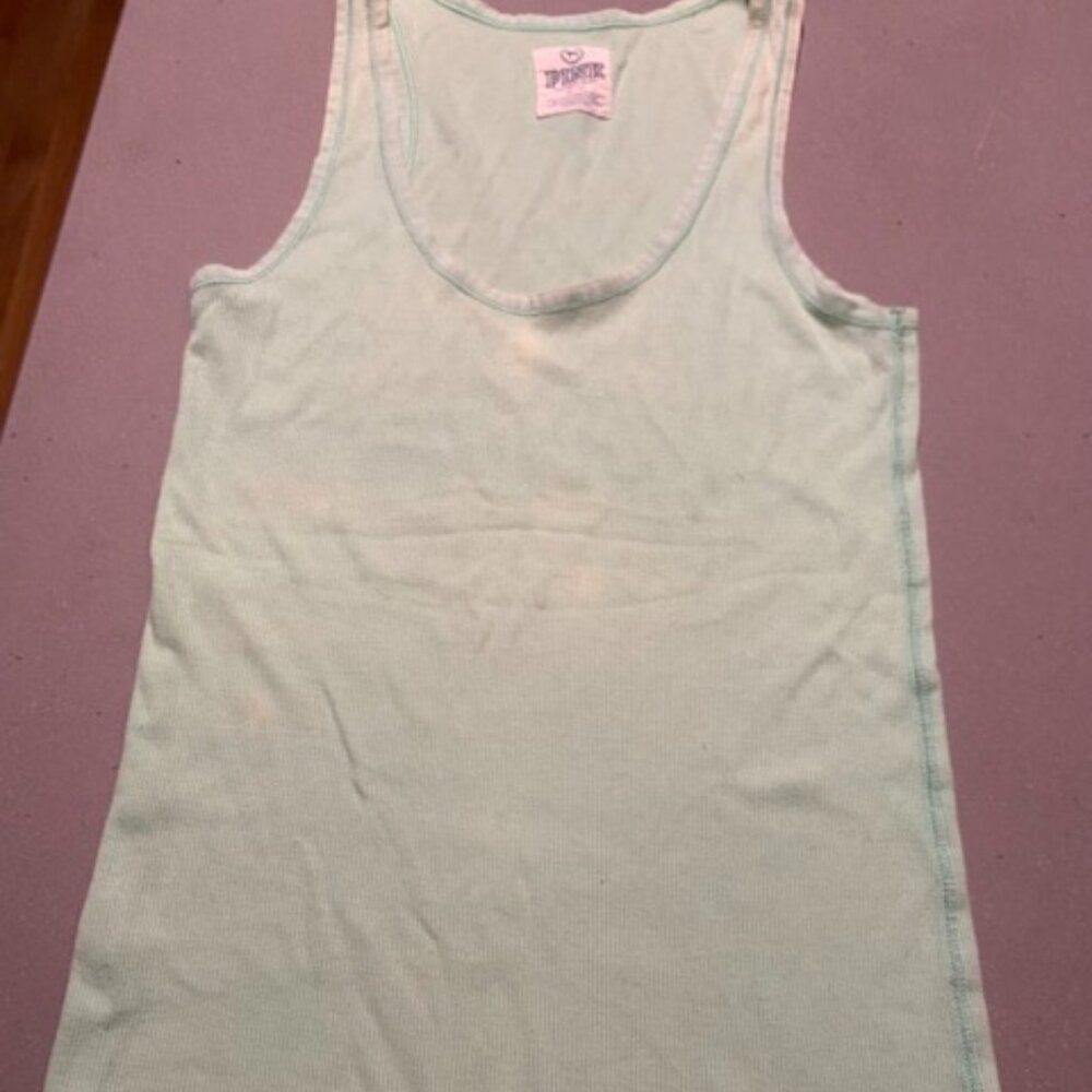 Mint green ribbed tank top